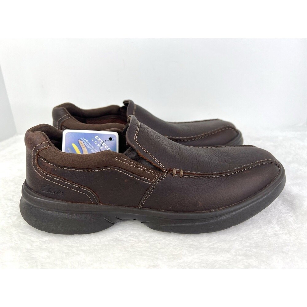 CLARKS Bradley Step Round Toe Slip-On Loafers Extreme Comfort Brown Mens 8 M New